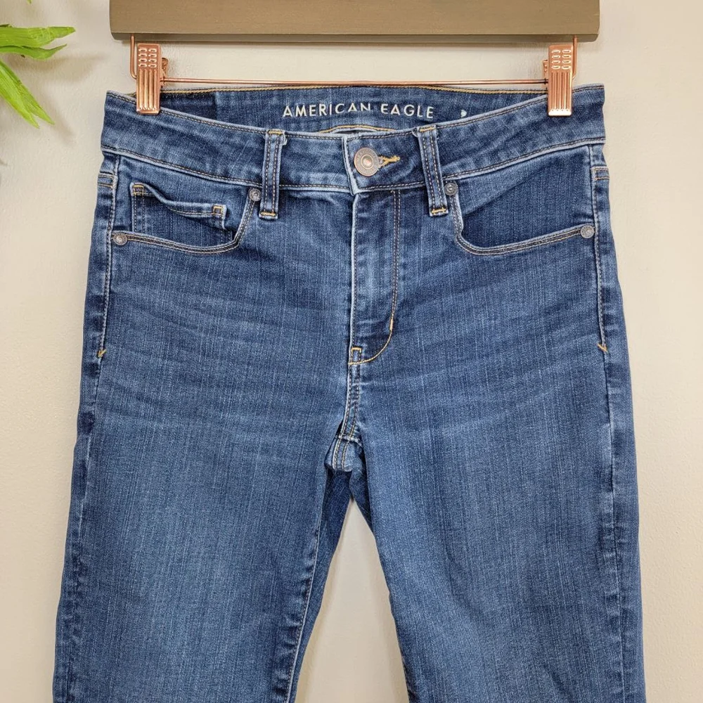 AE 6 American Eagle Skinny Jeans Dark Blue Wash Low Rise Next Level Stretch